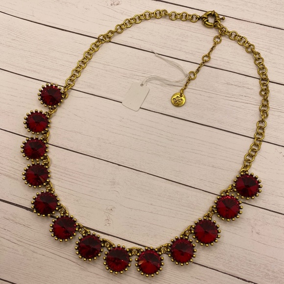 Plunder Red Gemstone and Gold Necklace - Picture 1 of 4